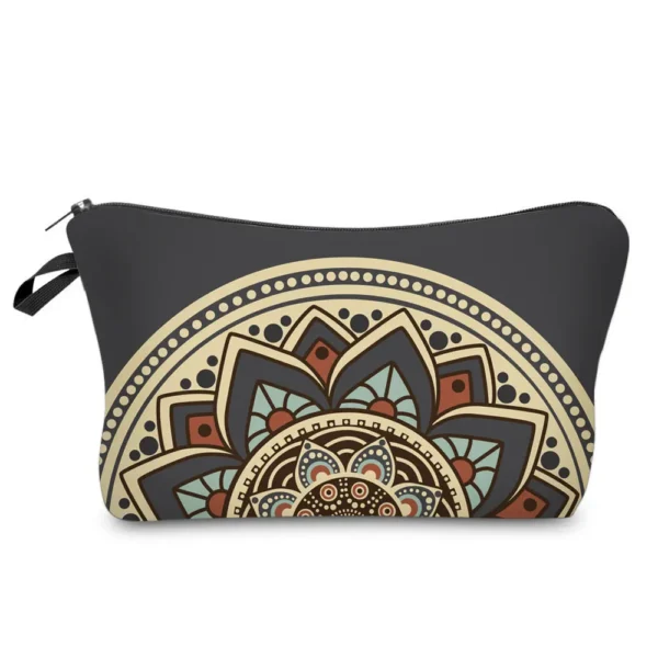 Fashion Black Printed Love Heart Cosmetics Organizer Bag Women Travel Cosmetic Makeup Bags Storage Bag for Christmas Gift