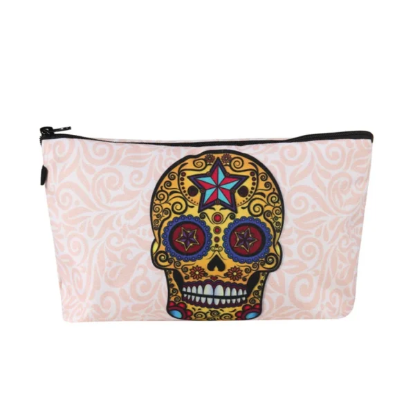 Fashion Black Printed Love Heart Cosmetics Organizer Bag Women Travel Cosmetic Makeup Bags Storage Bag for Christmas Gift