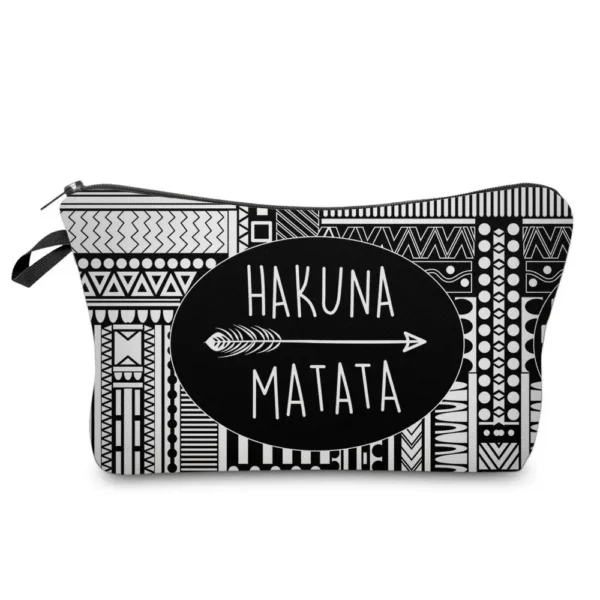 Fashion Black Printed Love Heart Cosmetics Organizer Bag Women Travel Cosmetic Makeup Bags Storage Bag for Christmas Gift