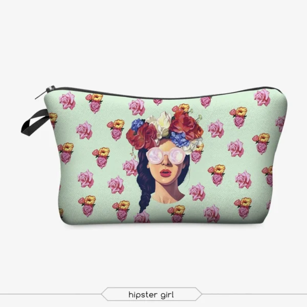 Sexy Red Lips Pattern Printed Cosmetic Bag Lady Fashion organizer bag Pouch For Trip Hot Sale Makeup Bag for Women