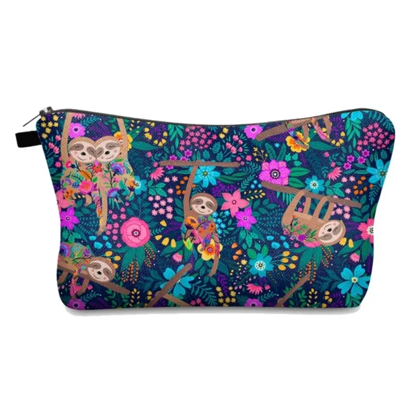 Fashion Black Printed Love Heart Cosmetics Organizer Bag Women Travel Cosmetic Makeup Bags Storage Bag for Christmas Gift
