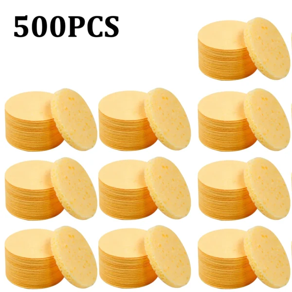 Compress Face Wash Puff Natural Wood Pulp Sponge Face Wash Puff Foaming Face Puff Cosmetic Puff Face Cleansing Sponge