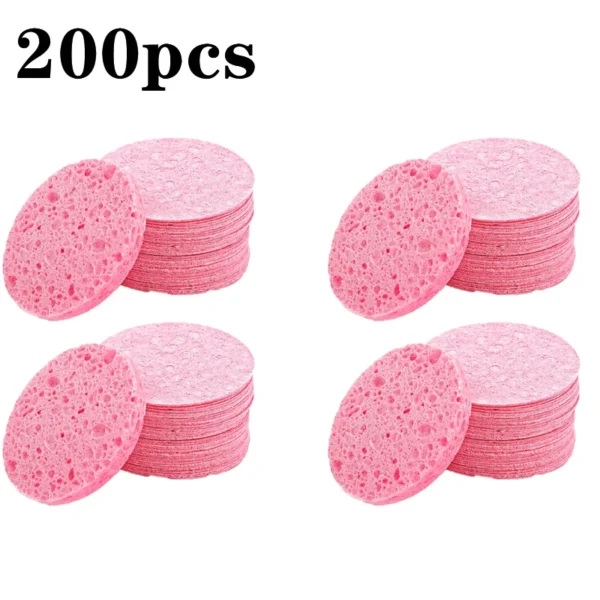 50-1000PCS Compress Face Wash Puff Natural Wood Pulp Sponge Face Wash Puff Foaming Face Puff Cosmetic Puff Face Cleansing Sponge