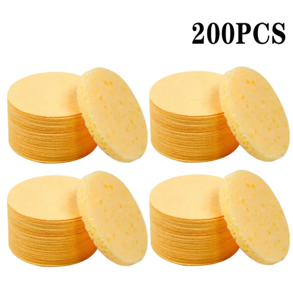 Compress Face Wash Puff Natural Wood Pulp Sponge Face Wash Puff Foaming Face Puff Cosmetic Puff Face Cleansing Sponge