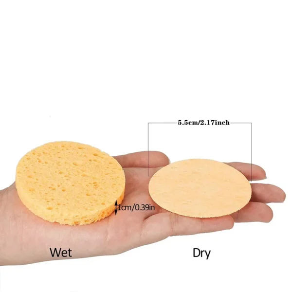 50-1000PCS Compress Face Wash Puff Natural Wood Pulp Sponge Face Wash Puff Foaming Face Puff Cosmetic Puff Face Cleansing Sponge