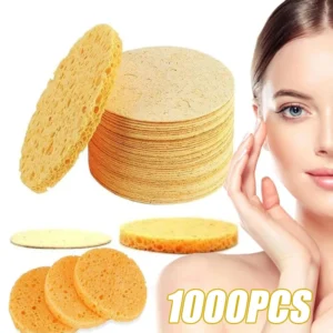 Compress Face Wash Puff Natural Wood Pulp Sponge Face Wash Puff Foaming Face Puff Cosmetic Puff Face Cleansing Sponge