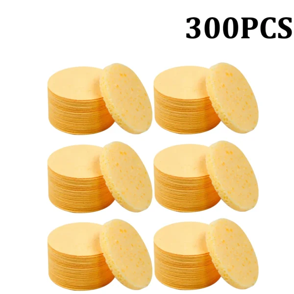 Compress Face Wash Puff Natural Wood Pulp Sponge Face Wash Puff Foaming Face Puff Cosmetic Puff Face Cleansing Sponge