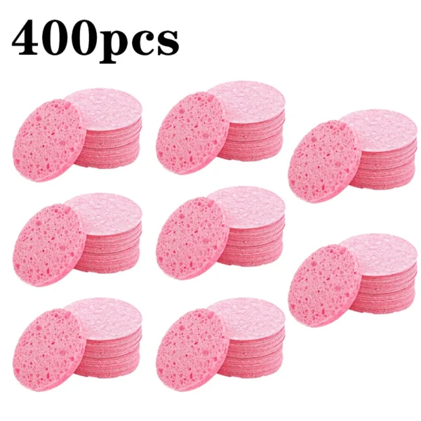 50-1000PCS Compress Face Wash Puff Natural Wood Pulp Sponge Face Wash Puff Foaming Face Puff Cosmetic Puff Face Cleansing Sponge