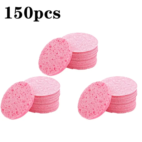 50-1000PCS Compress Face Wash Puff Natural Wood Pulp Sponge Face Wash Puff Foaming Face Puff Cosmetic Puff Face Cleansing Sponge