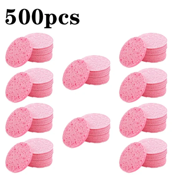 50-1000PCS Compress Face Wash Puff Natural Wood Pulp Sponge Face Wash Puff Foaming Face Puff Cosmetic Puff Face Cleansing Sponge