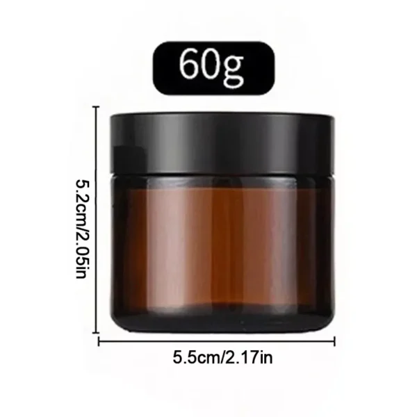60ml Amber Brown Round Glass Cosmetic Jar Face Cream Refillable Bottle Portable Travel Face Cream Cosmetic Container Accessories