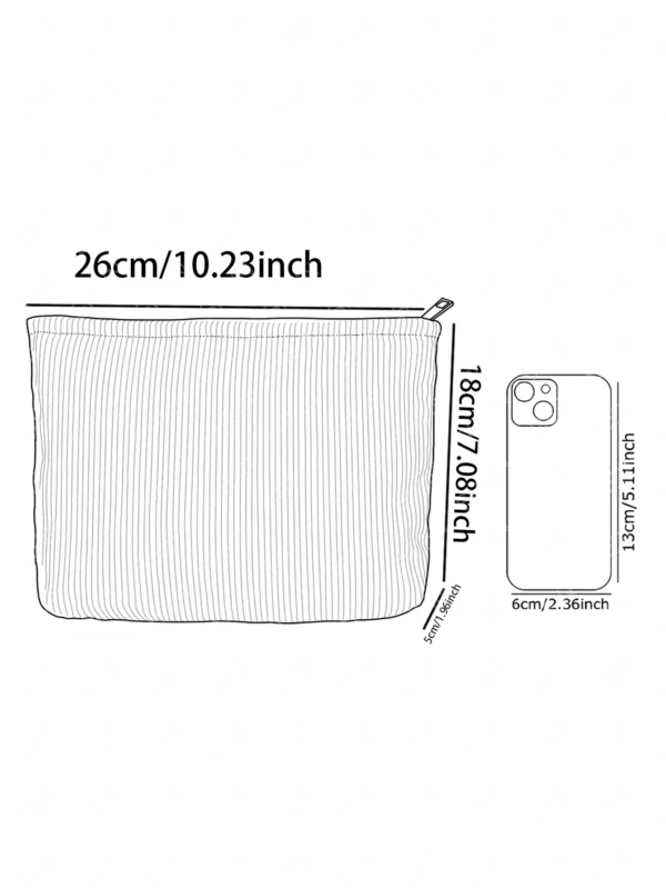 1pc，Sexy lip pattern printed corduroy zipper makeup bag, lightweight and multifunctional cosmetic storage bag