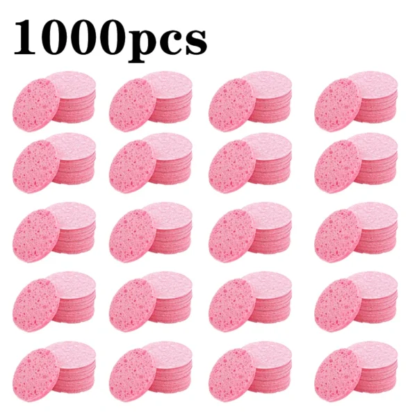 50-1000PCS Compress Face Wash Puff Natural Wood Pulp Sponge Face Wash Puff Foaming Face Puff Cosmetic Puff Face Cleansing Sponge