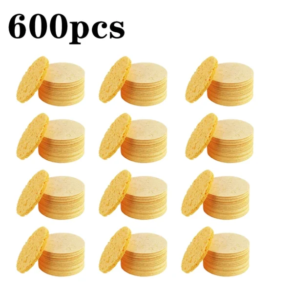 50-1000PCS Compress Face Wash Puff Natural Wood Pulp Sponge Face Wash Puff Foaming Face Puff Cosmetic Puff Face Cleansing Sponge